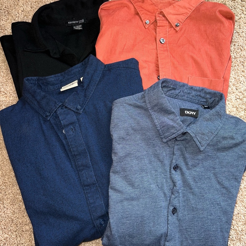 DKNY Blue Men's Casual Button Down Shirt